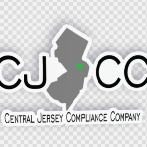 Central Jersey Compliance Company logo sticker with New Jersey silhouette and green star